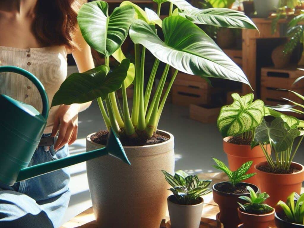 overwatered elephant ear plant