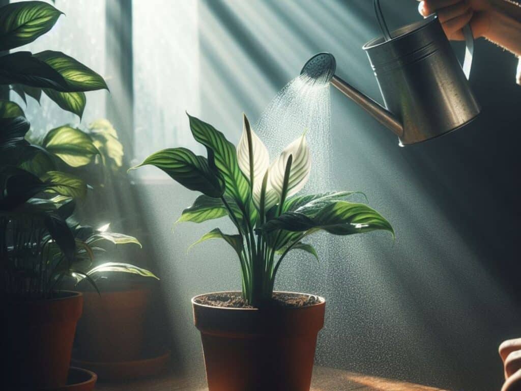 overwatered peace lily