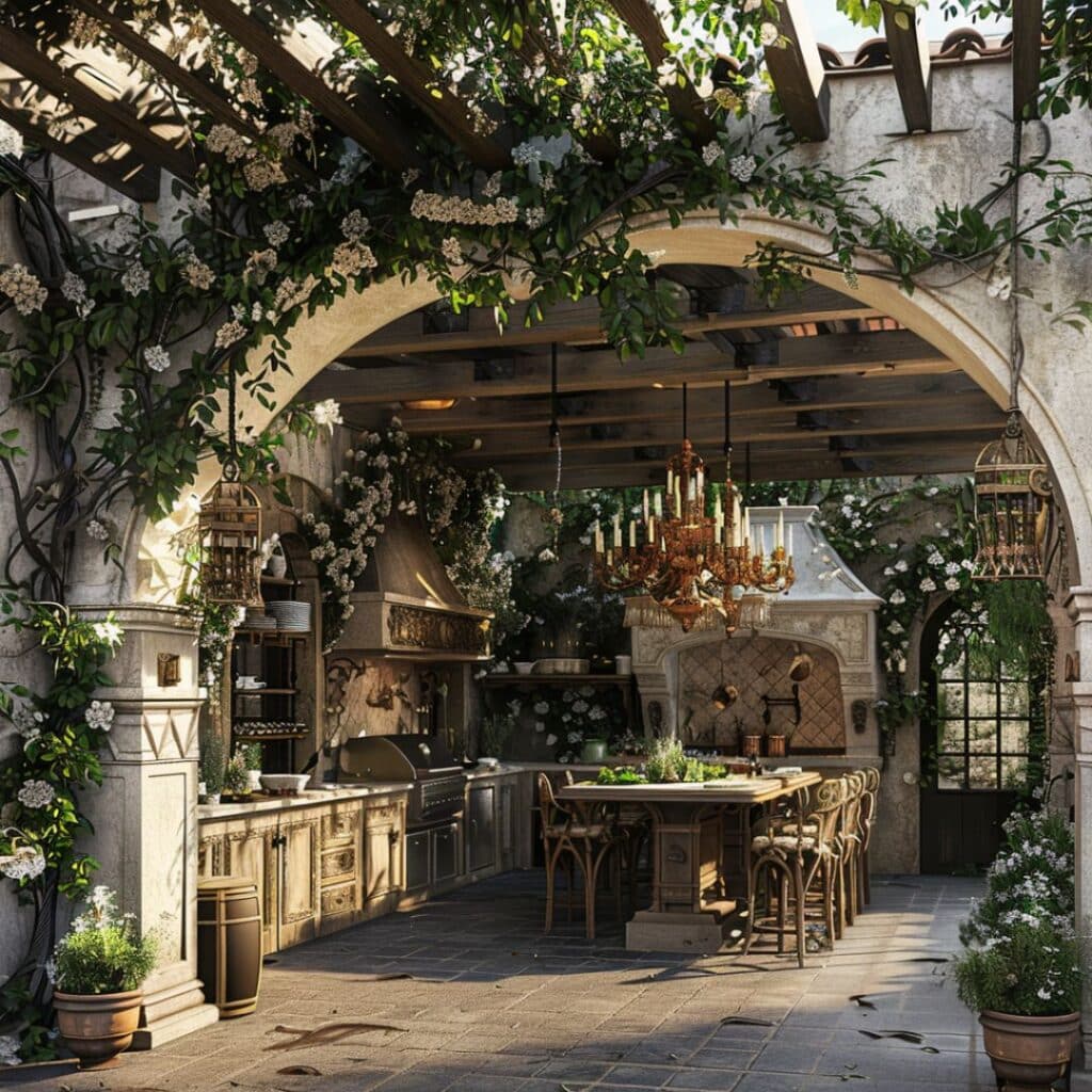 baroque outdoor kitchen idea