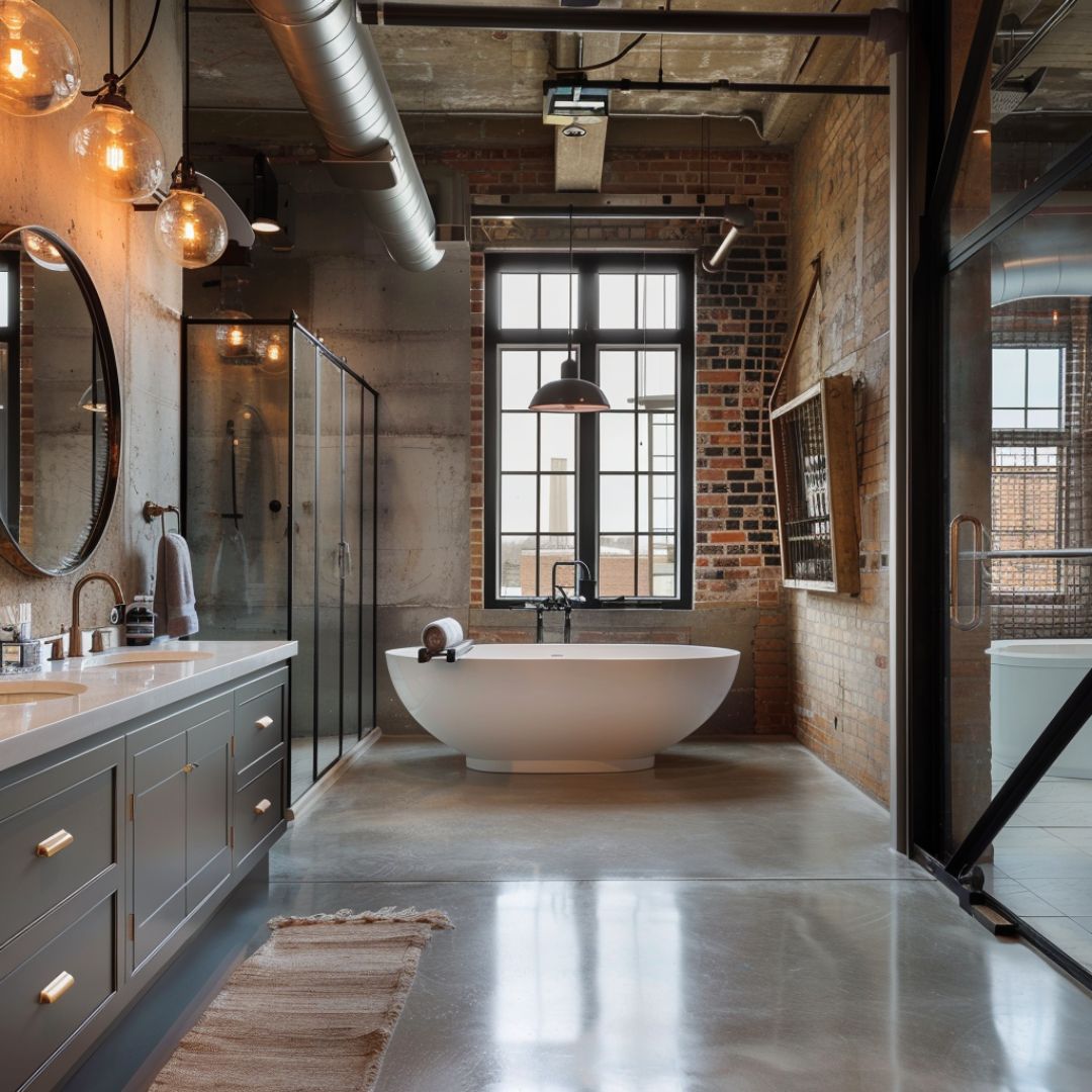 Beautiful view of Bathroom Decor With Industrial Charm