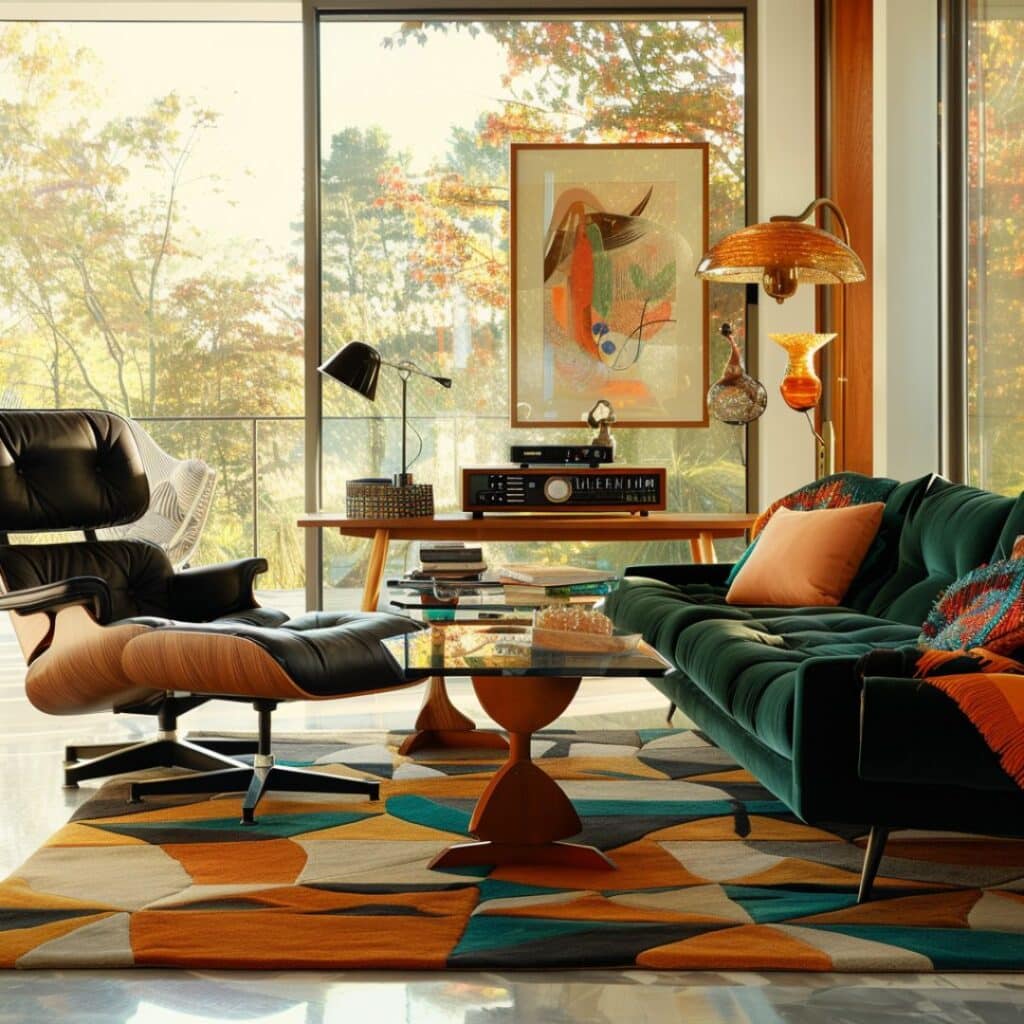 mid century modern living room interior design