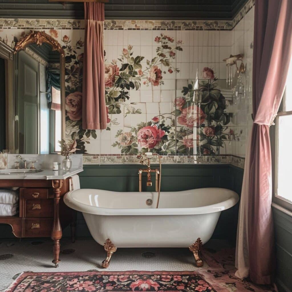 victorian bathroom curtain