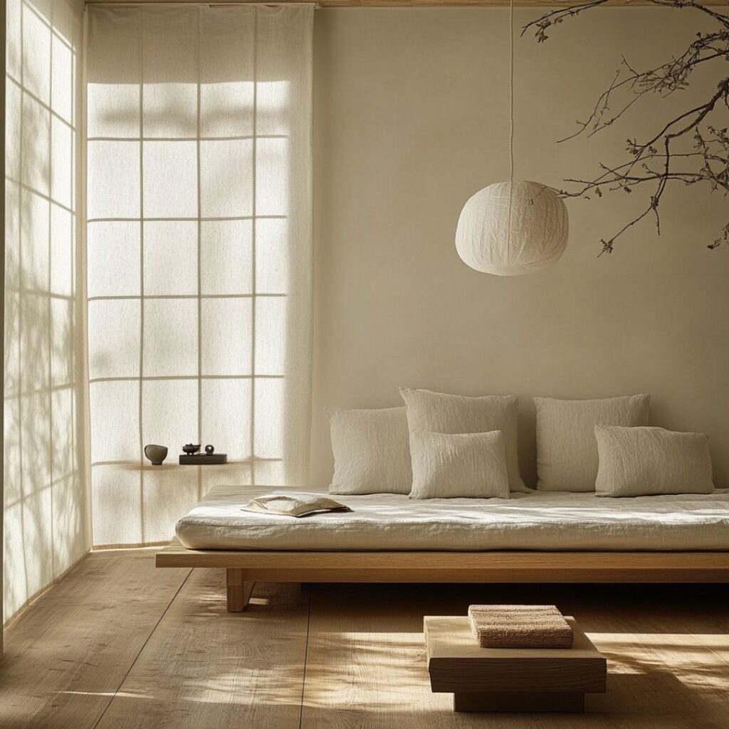 Japanese Living Room With Minimalist Furniture