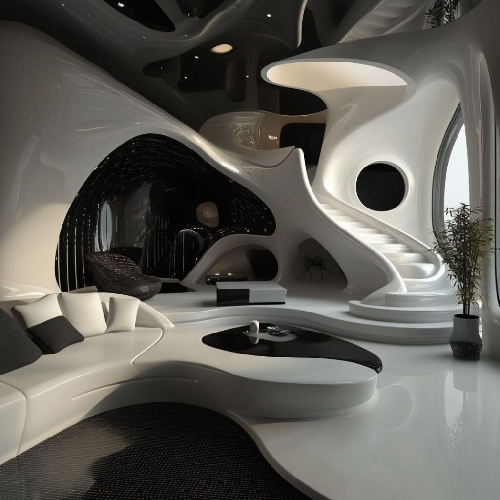 Large Futuristic Living Room