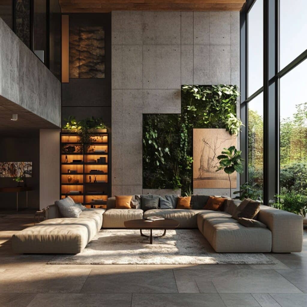 Modern Living Room Indoor Plants