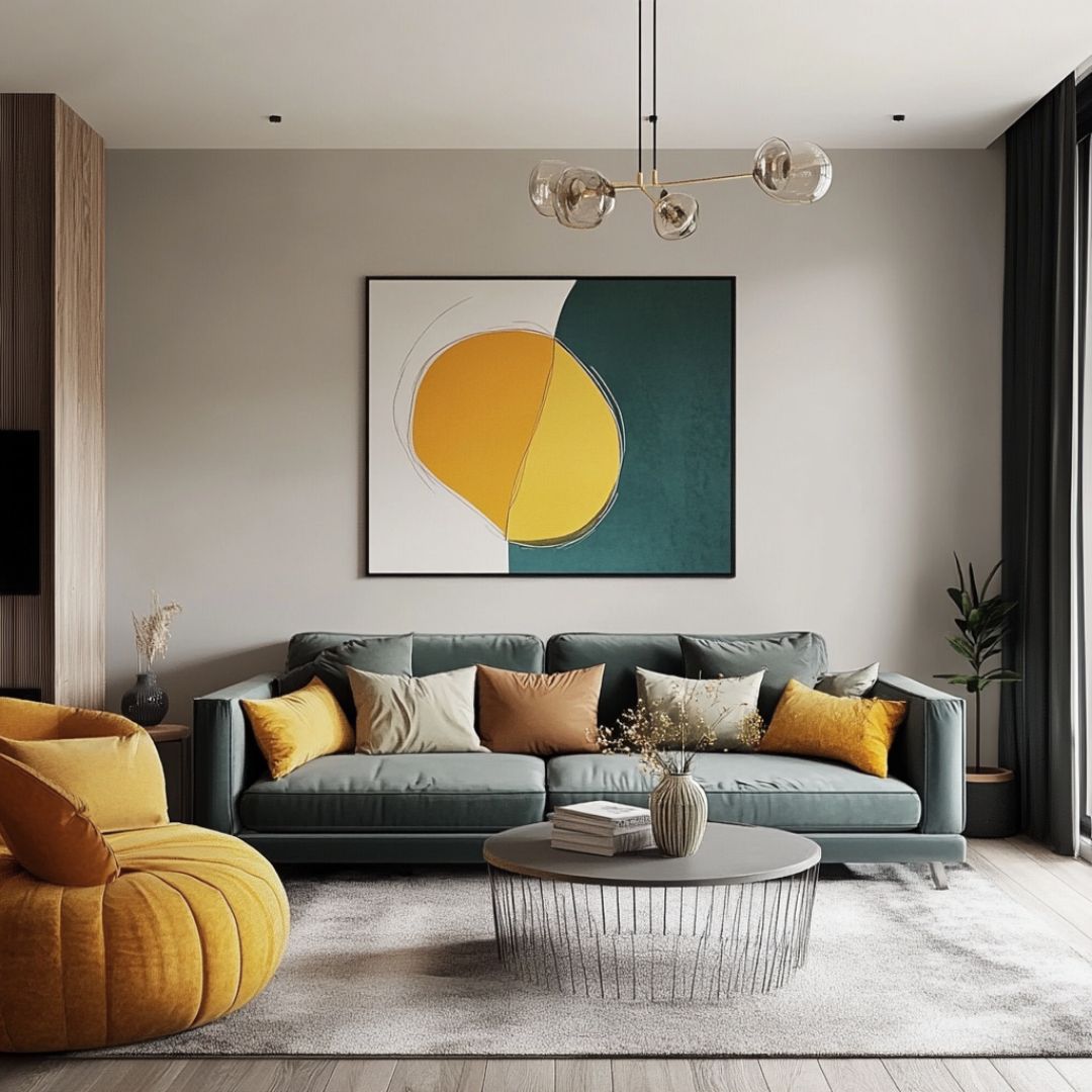 Thumbnail for Pop Of Color Scandinavian Living Room Decor