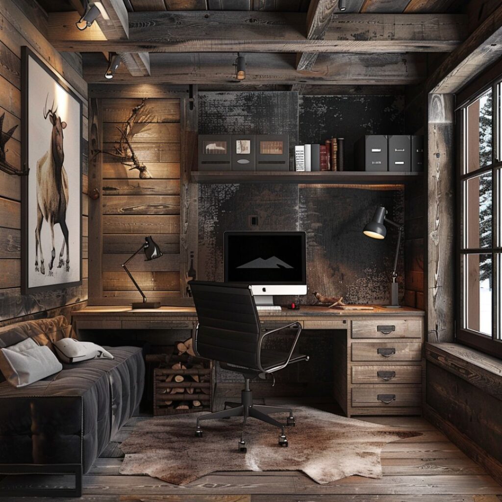 Rustic modern home office