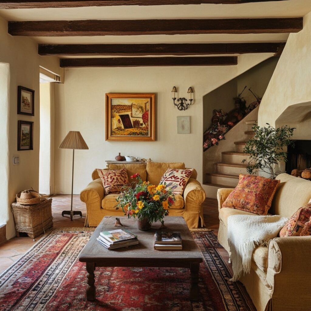 Spanish Living Room With Earthy Color Palette