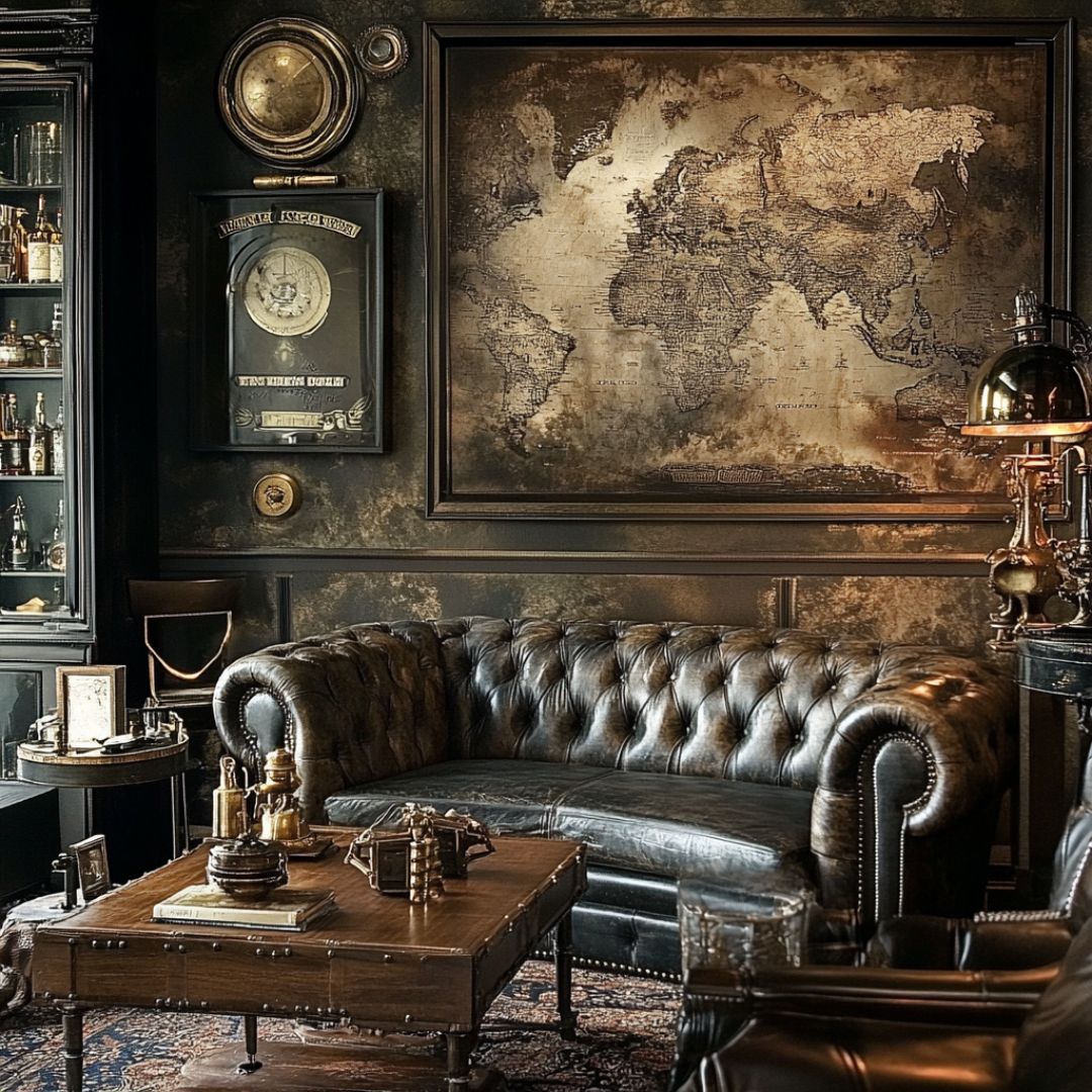 10 Steampunk Living Room Ideas: Vintage Furnishings and Unique Lighting for a Stunning Space ...