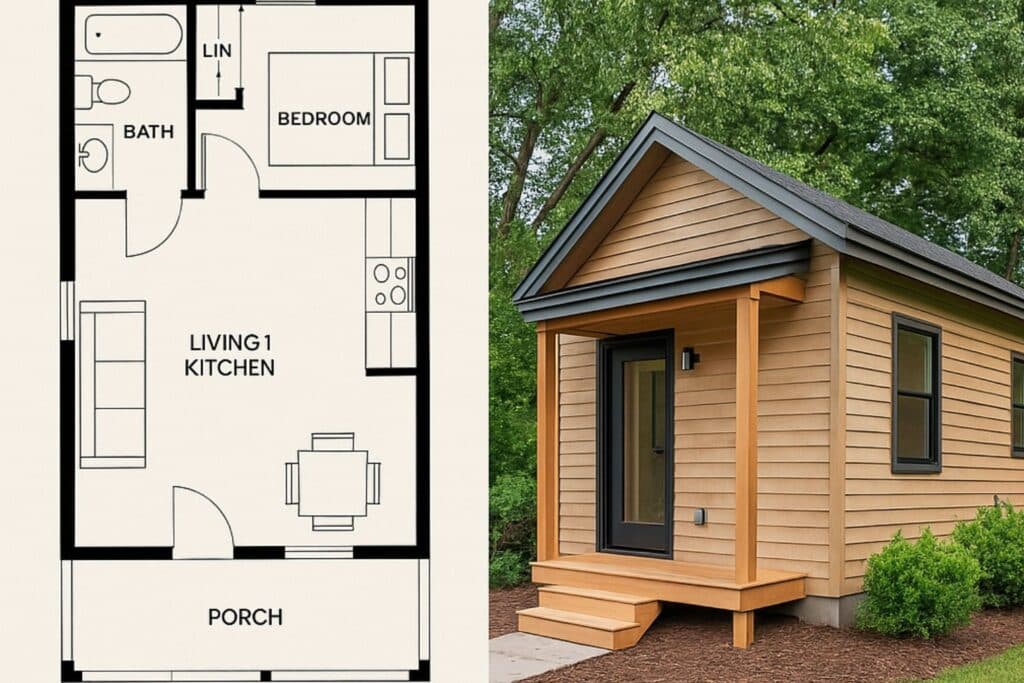 one story tiny house floor plans