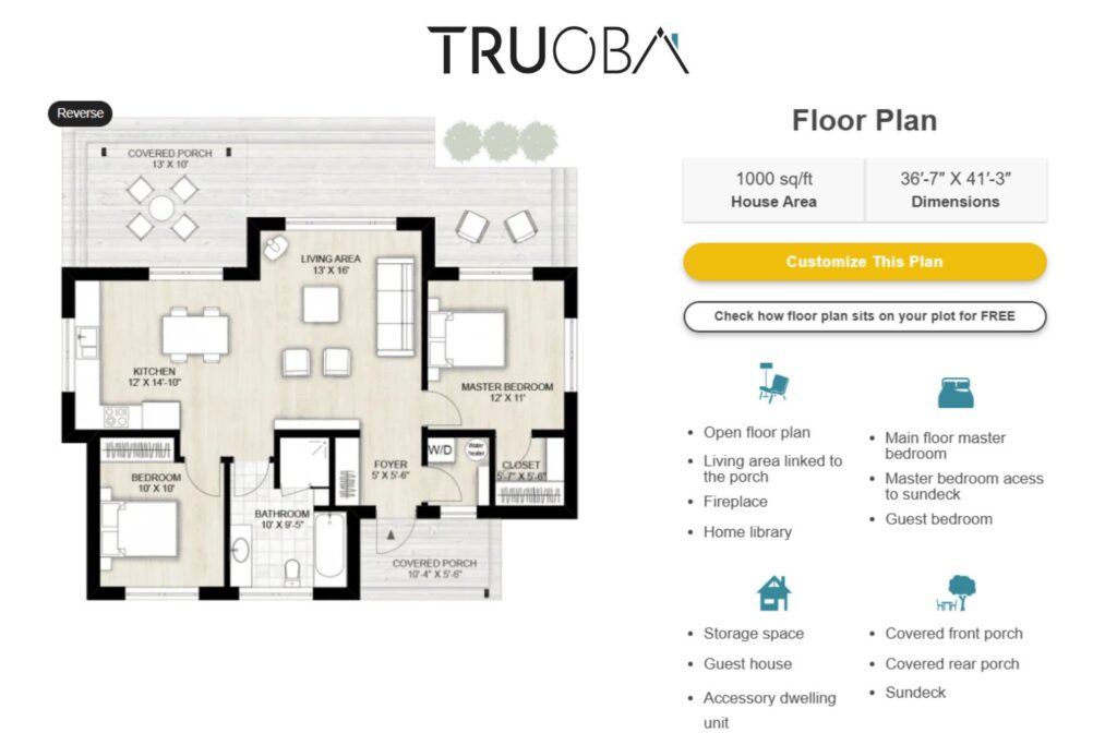 truoba 1000 square foot house plans