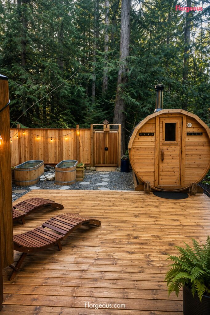Backyard Spa Barrel Sauna