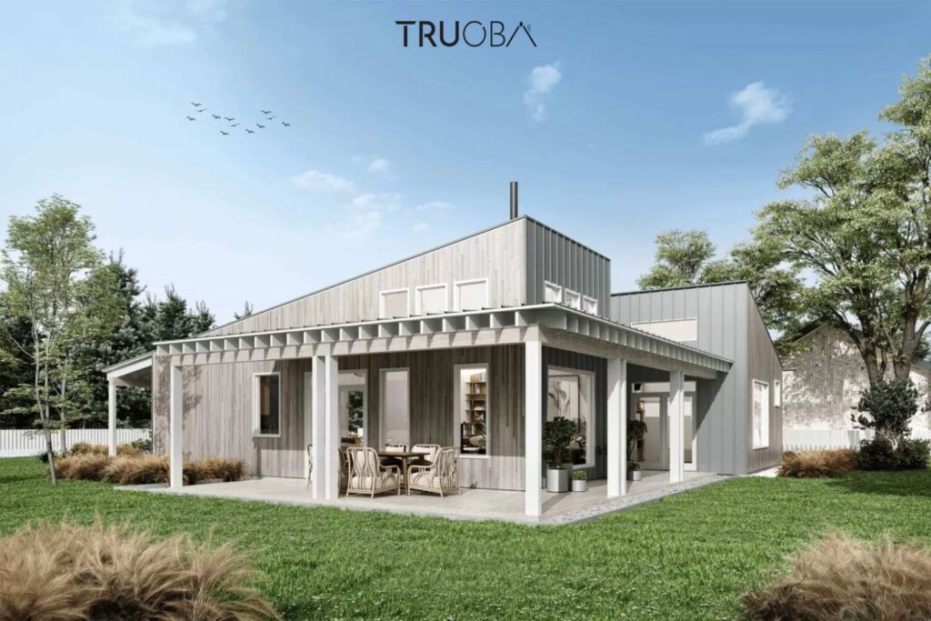1250 sqft Modern Cabin-Style 2-Bedroom 2-Bathroom House Plan