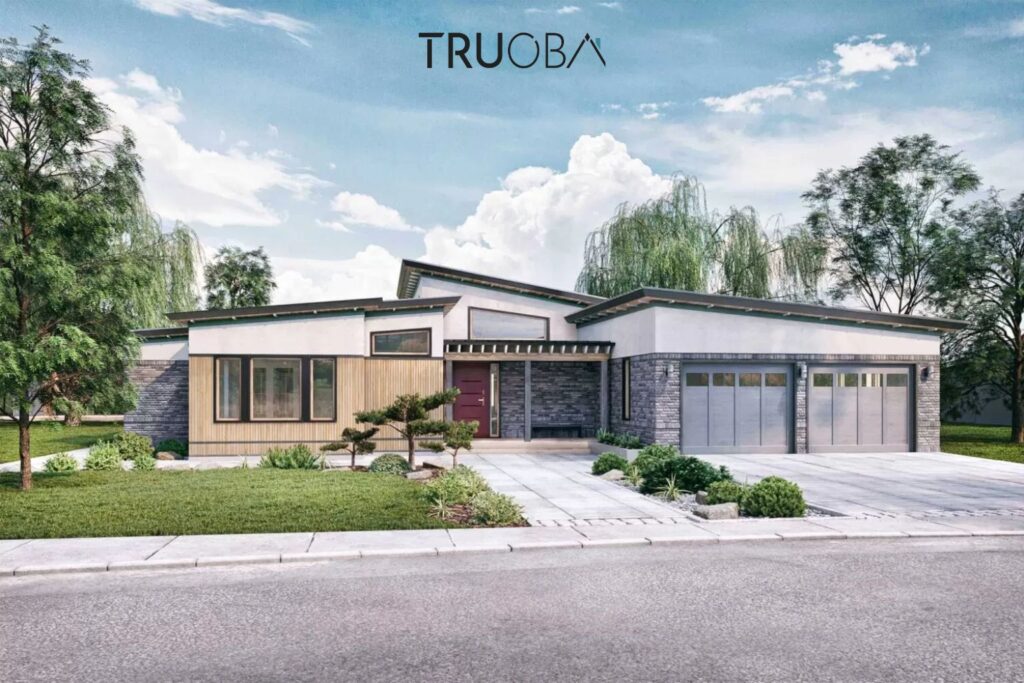 1628 sqft Mid-Century Modern 3-Bedroom 2-Bathroom House Plan
