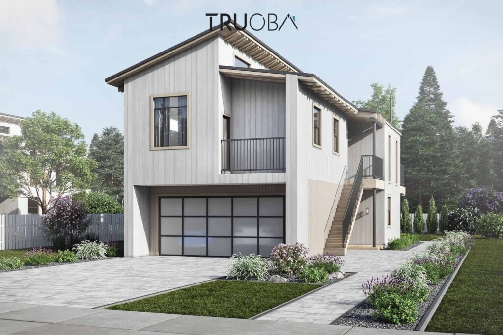 1733 sqft Modern 2-Story 3-Bedroom 3-Bathroom House Plan