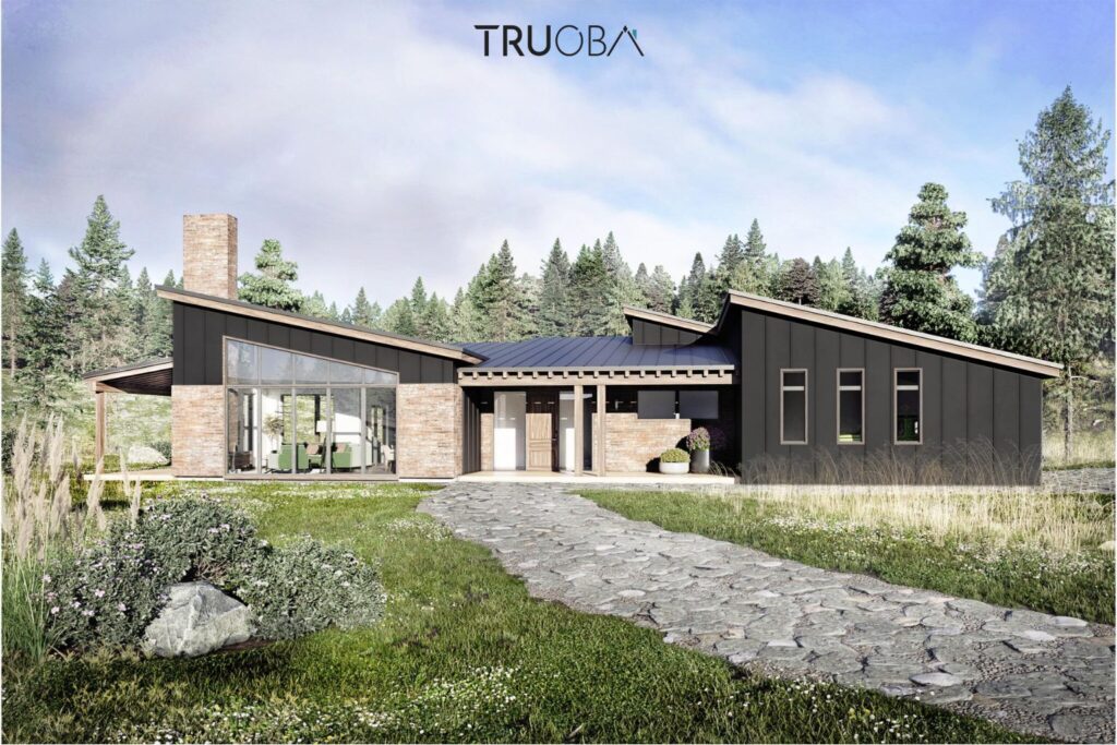 1891 sq/ft Mid‑Century Modern 3‑Bedroom 2.5‑Bathroom House Plan | Florgeous