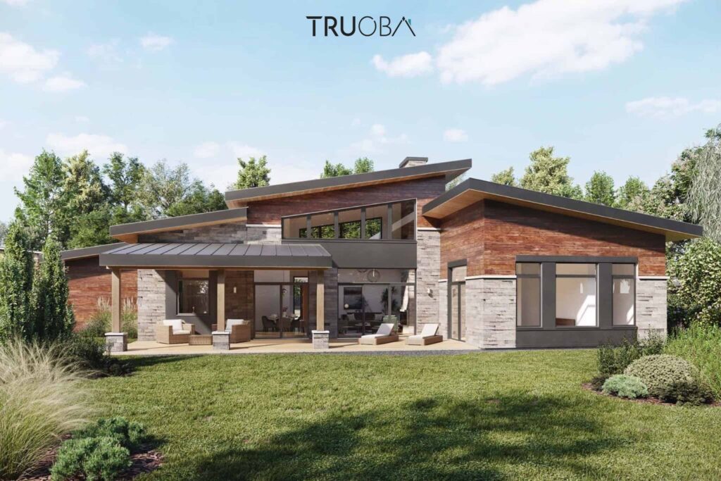 2278 sqft Modern Mid-Century 3-Bedroom 2-Bathroom House Plan