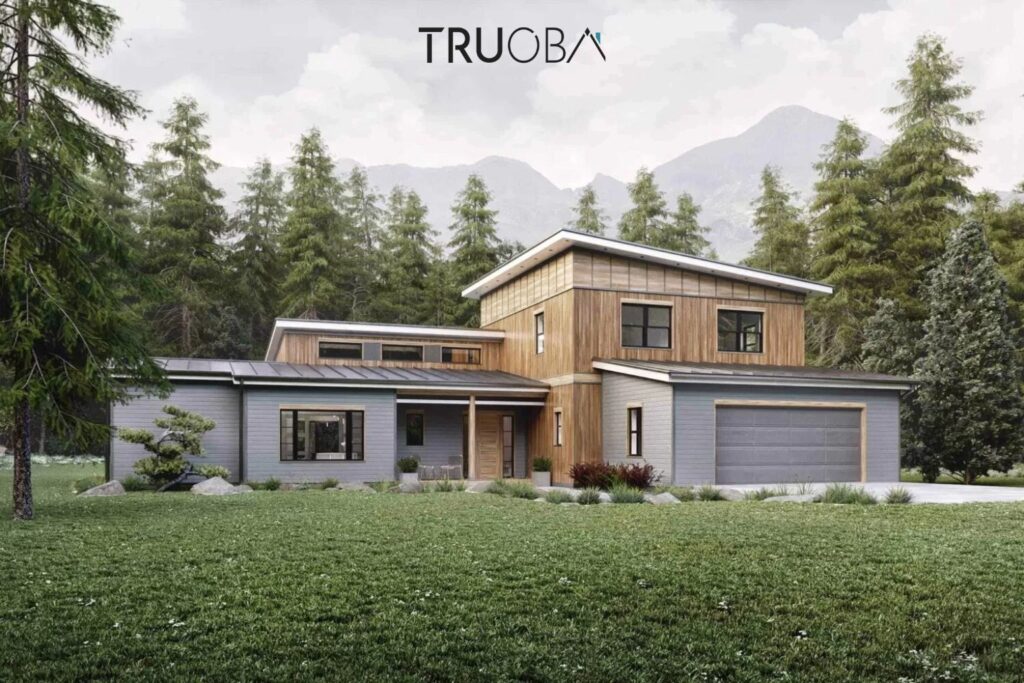2415 sqft Modern Rustic 3-Bedroom 2.5-Bathroom House Plan