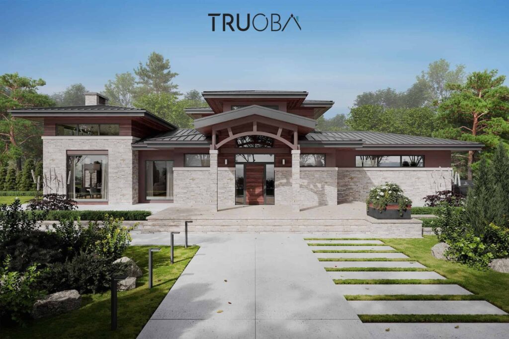 2427 sqft Modern Prairie-Style 3-Bedroom 2.5-Bathroom House Plan