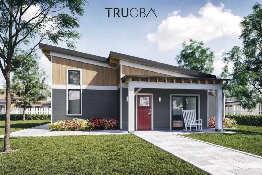 910 sqft Modern 2-Bedroom 1-Bathroom House Plan