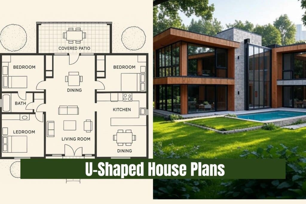 U-Shaped House Plans