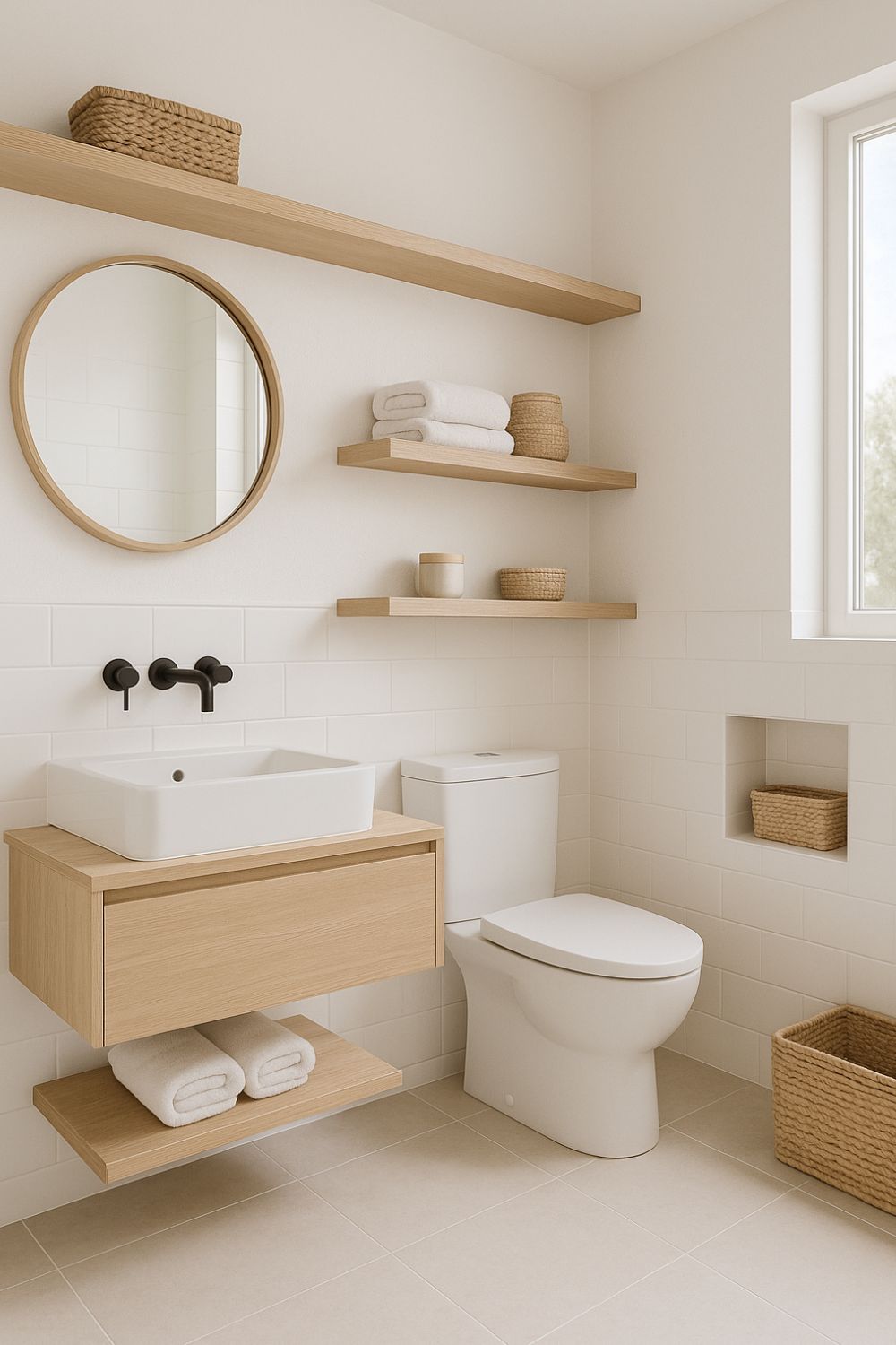 17 Scandinavian Bathroom Ideas: Light, Calm, and Effortlessly Stylish ... - Creative Storage For Small Scandinavian Bathrooms