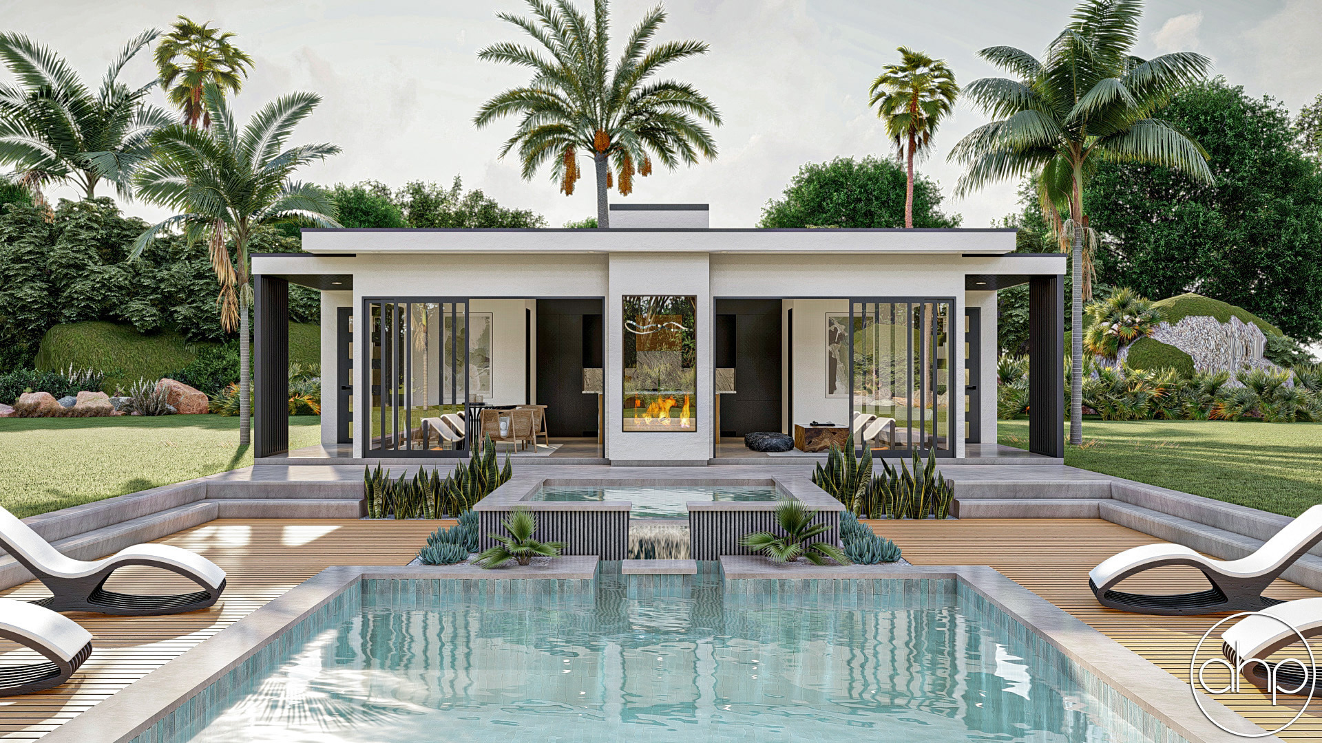 610 Sq Ft Modern Pool House Plan | Florgeous