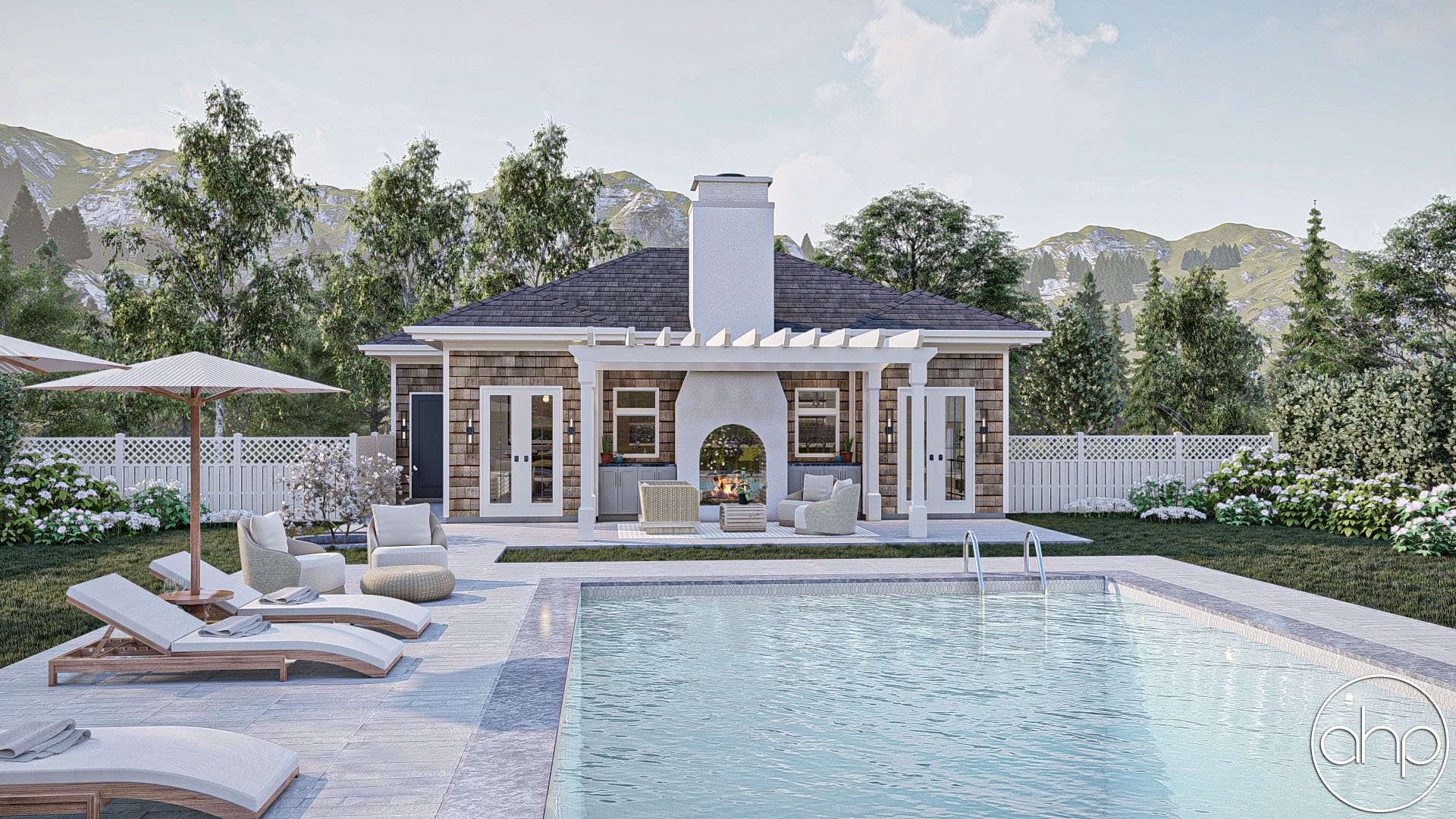 699 Sq Ft Cottage Style Pool House Plan | Florgeous
