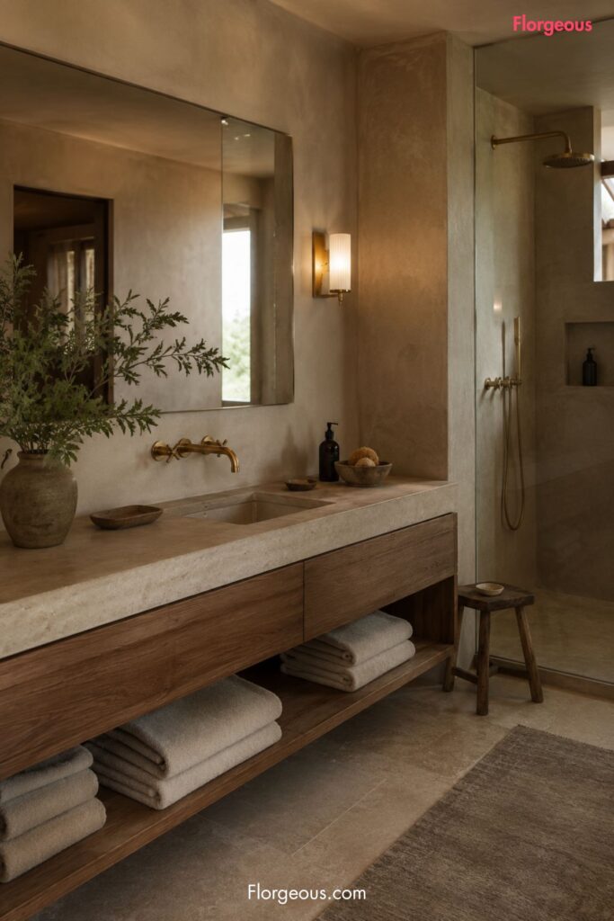 clay plaster walls for a soft spa mood