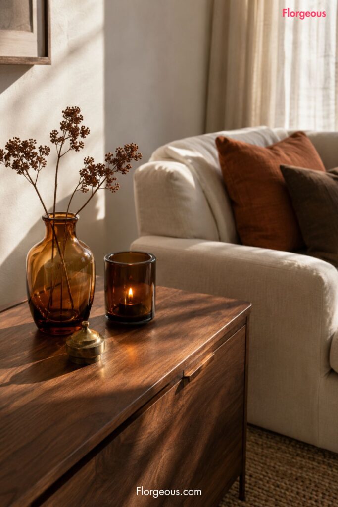 amber and smoky brown glass