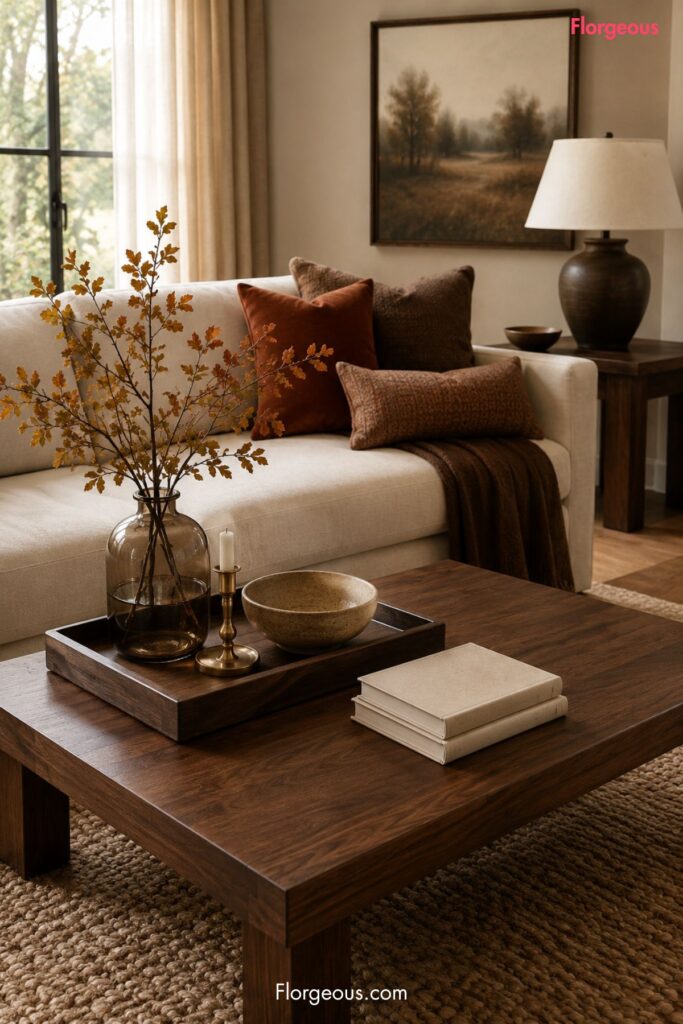 coffee table with earthy