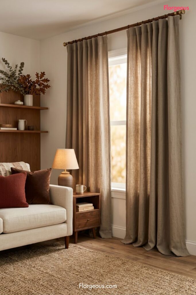 curtains with heavier lined linen