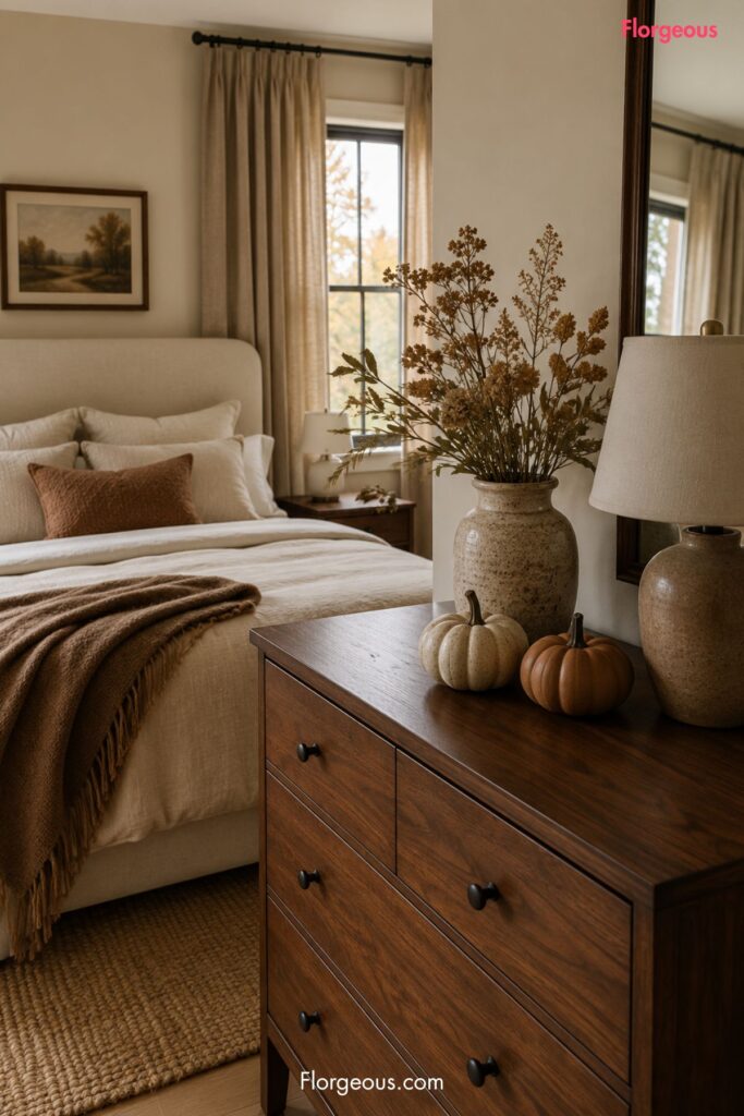 Decorate with small ceramic pumpkins