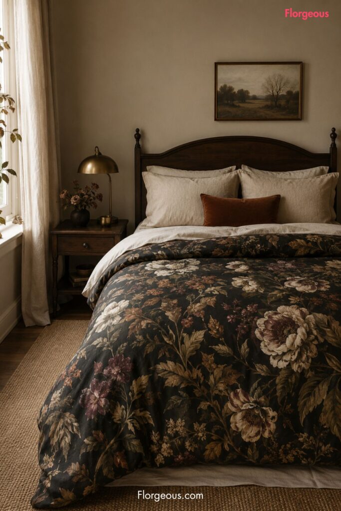 moody floral bedding