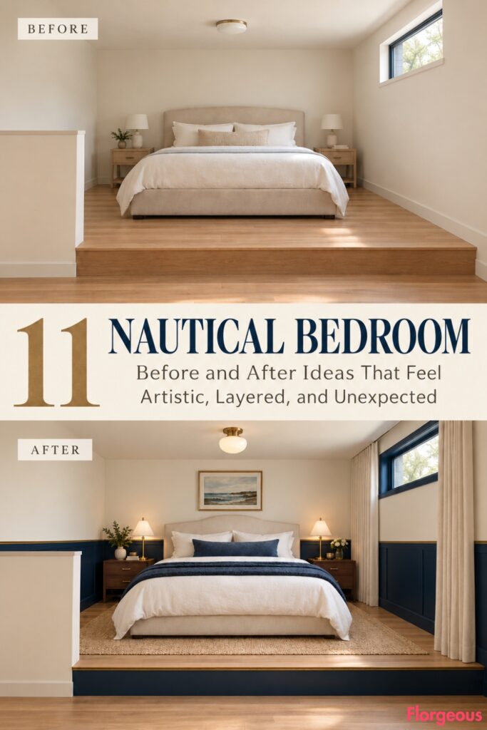 11 Nautical Bedroom Before and After Ideas That Feel Artistic, Layered, and Unexpected