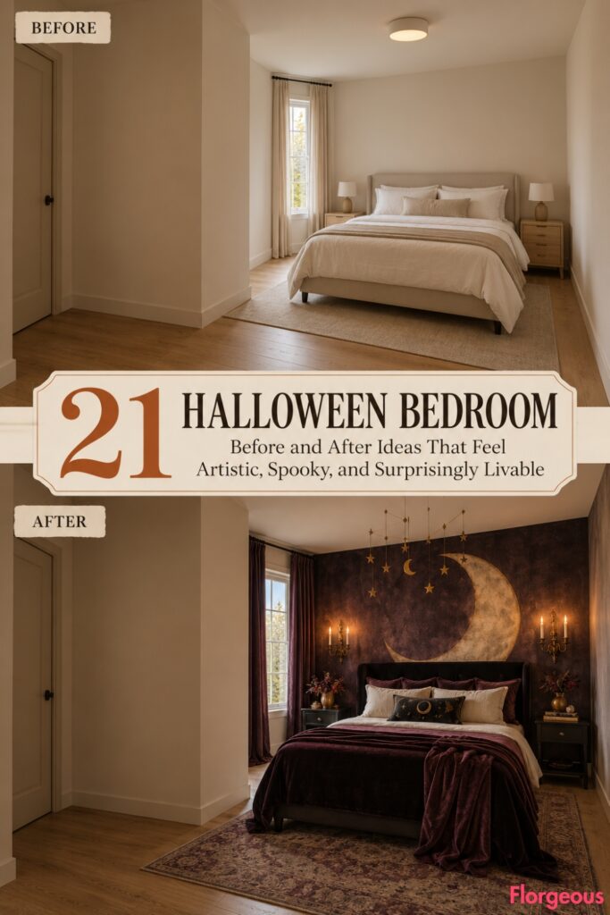 21 Halloween Bedroom Before and After Ideas That Feel Artistic, Spooky, and Surprisingly Livable
