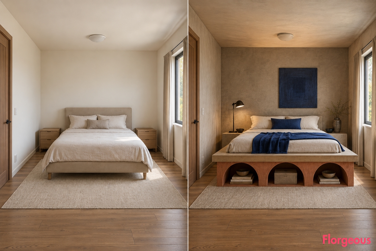 13 Brutalist Bedroom Before-and-After Ideas That Make One Plain Room ...