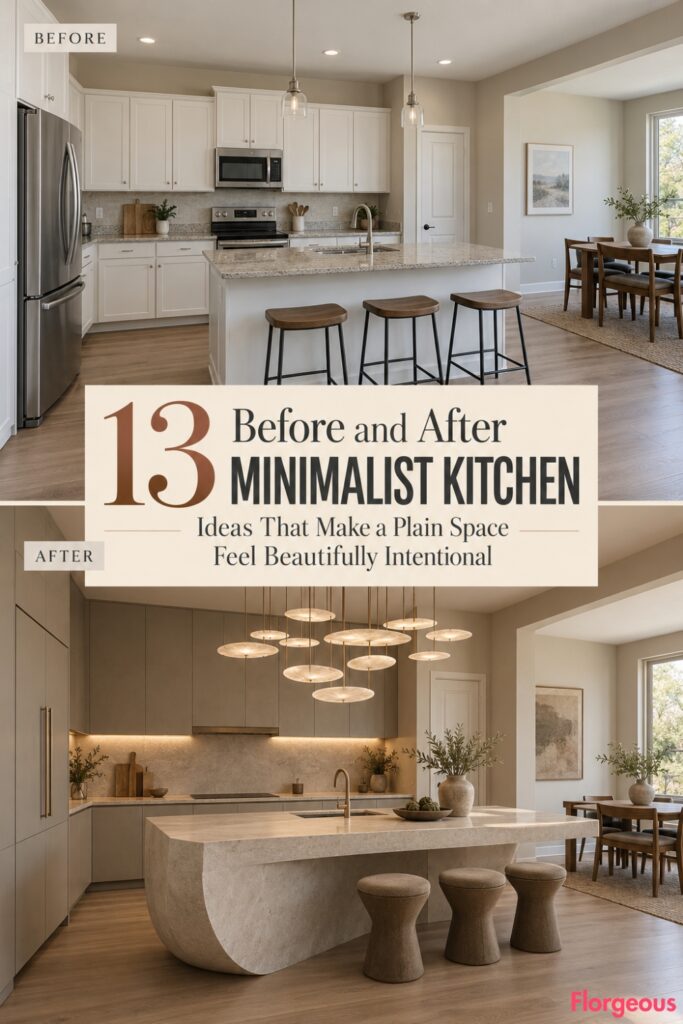 13 Before and After Minimalist Kitchen Ideas That Make a Plain Space Feel Beautifully Intentional
