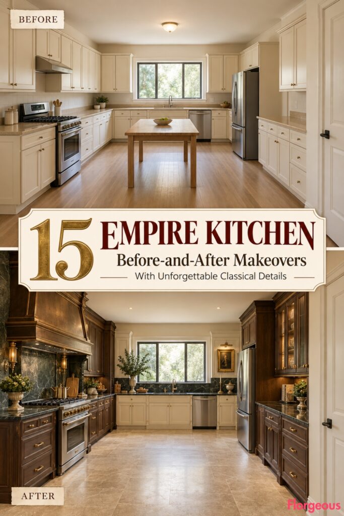 15 Empire Kitchen Before-and-After Makeovers With Unforgettable Classical Details