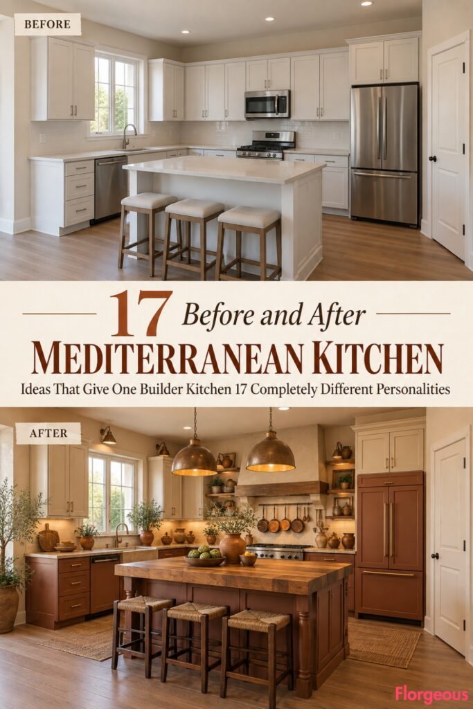 17 Before and After Mediterranean Kitchen Ideas That Give One Builder Kitchen 17 Completely Different Personalities
