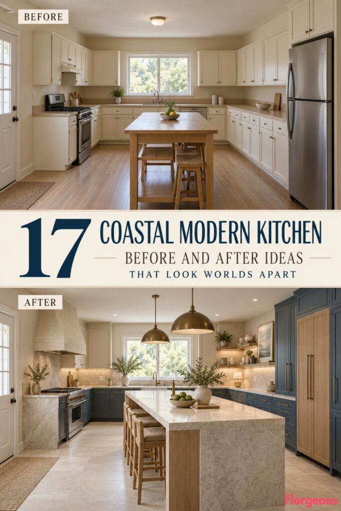 17 Coastal Modern Kitchen Before and After Ideas That Look Worlds Apart