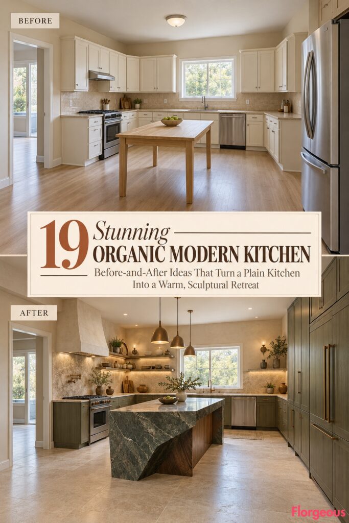 19 Stunning Organic Modern Kitchen Before-and-After Ideas That Turn a Plain Kitchen Into a Warm, Sculptural Retreat