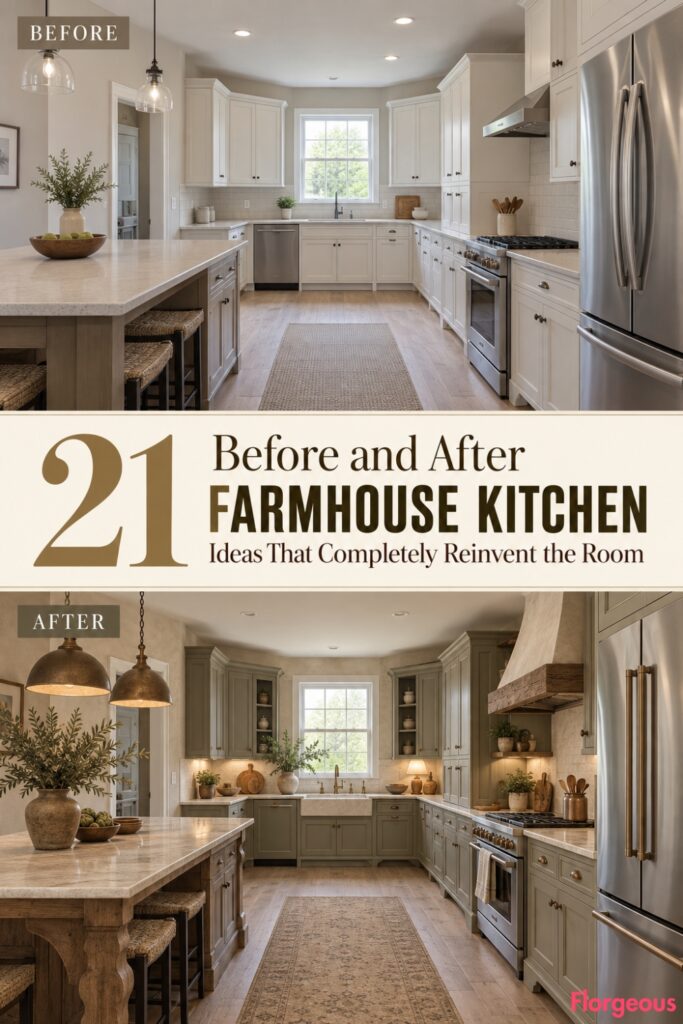 21 Before and After Farmhouse Kitchen Ideas That Completely Reinvent the Room
