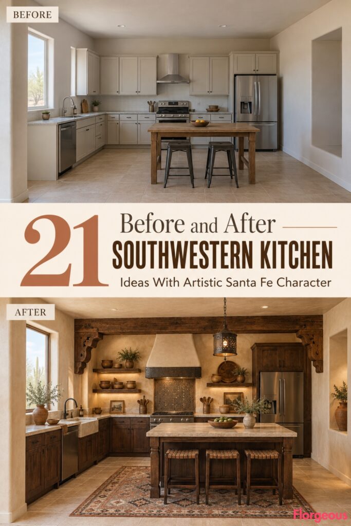 21 Before and After Southwestern Kitchen Ideas With Artistic Santa Fe Character
