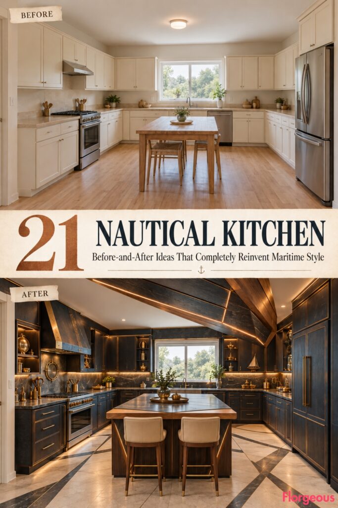 21 Nautical Kitchen Before-and-After Ideas That Completely Reinvent Maritime Style