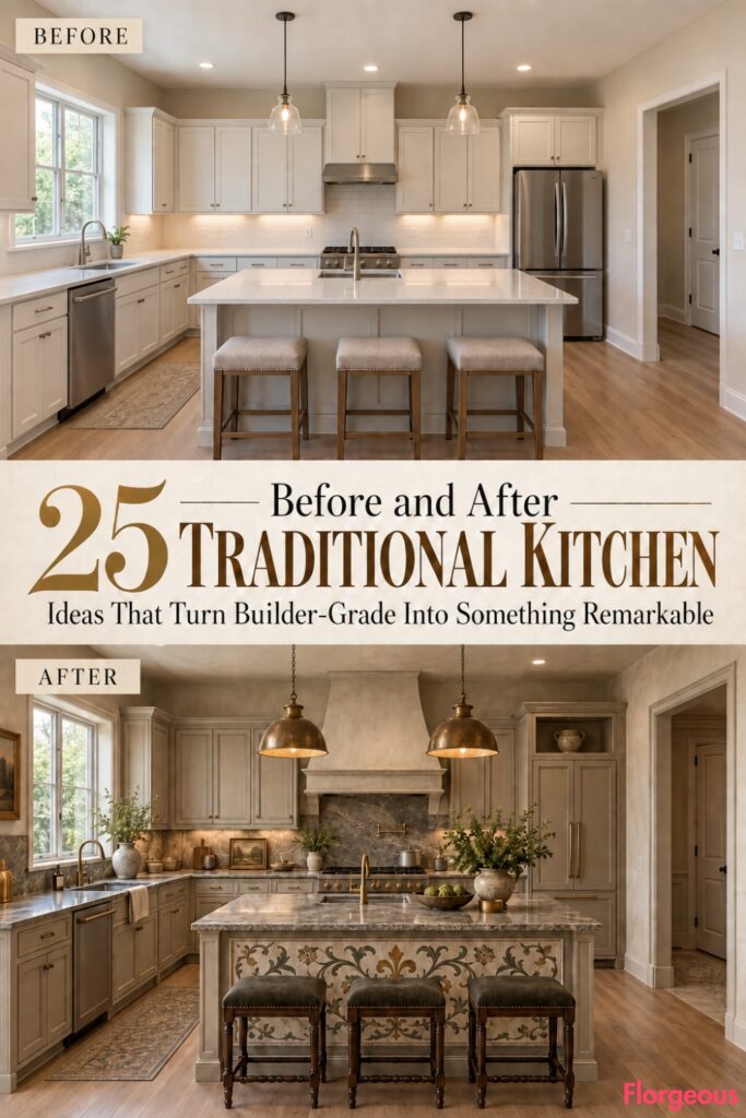 25 Before and After Traditional Kitchen Ideas That Turn Builder-Grade Into Something Remarkable