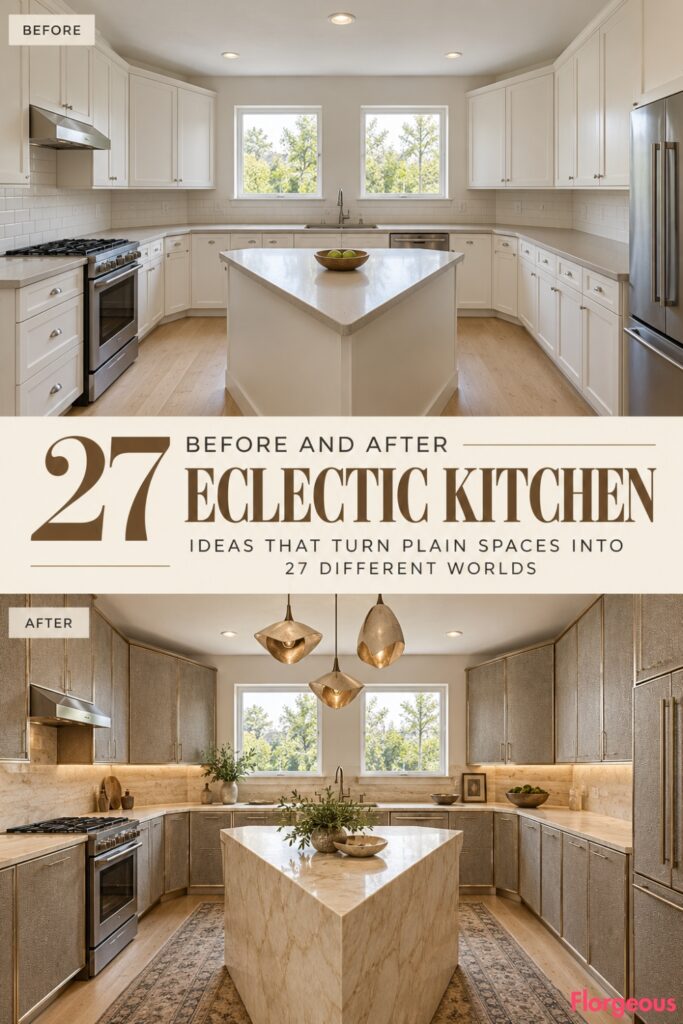 27 Before and After Eclectic Kitchen Ideas That Turn Plain Spaces Into 27 Different Worlds